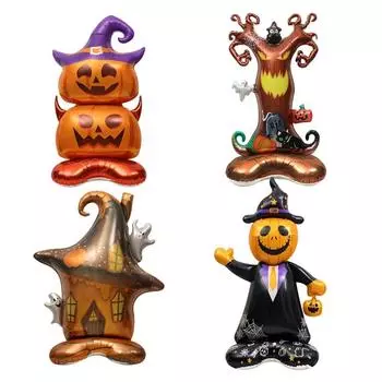 Алюминиевая пленка Хэллоуин фольгированный воздушный шар DIY надувной Хэллоуин животные шар детская игрушка реквизит для вечеринки тыква ведьма шары