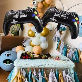 Алюминиевая пленка игровой контроллер воздушные шары игровая тема игра на воздушных шарах день рождения вечеринка 37x65cm