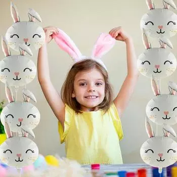 Алюминиевая пленка Кролик Воздушный шар Прочный Полезный мультяшный кролик в форме пасхальной вечеринки