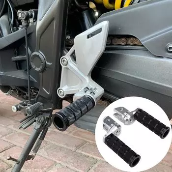 Алюминиевая подножка для мотоциклов Совместимые модели Suzuki Регулируемая GSX-S750 (2017-2024) противоскользящий многоступенчатый (черный) чёрный