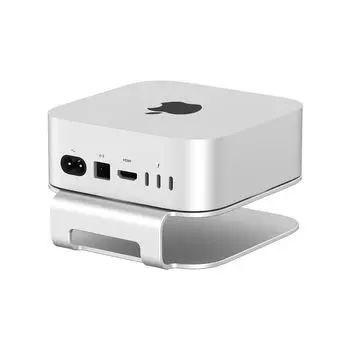 Алюминиевая подставка Qwiizlab для Mac Mini M4 M4 Pro Прочная и устойчивая 2024, Устойчивая к царапинам, Противоскользящая, Устойчивая к перегреву, (Серебряный)