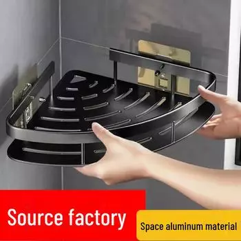 Алюминиевая полка для хранения в ванной комнате: Настенный органайзер с присоской для туалета, умывальника, кухни. 2 pairs of 4 pieces