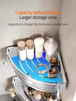 Алюминиевая полка для ванной комнаты с клеевым слоем без сверления, держатель для хранения шампуня и косметики, кухонный органайзер, настенный доступ к полке
