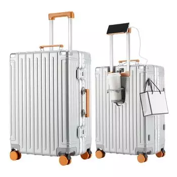 Алюминиевая рама Carry Carry USB Cup Mobile Ultra Separate Storage Luggage Double Business School S Size [RoamRover] Чемодан, многофункциональный, тип,