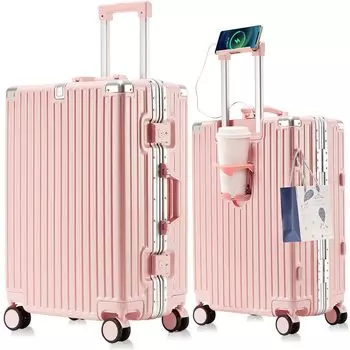 Алюминиевая рама для переноски Ультра алюминиевый USB-накопитель для переноски включает в себя скрытую чашку Ultra 360 Degree Double Большая емкость M size [SnooII] Чехол, Тип, Чемодан, светло-розовый