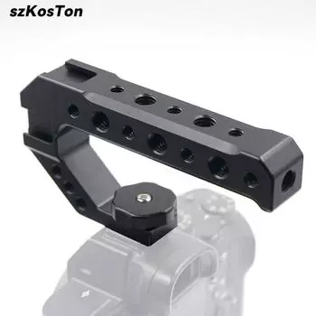 Алюминиевая ручка для камеры Handel, верхняя рукоятка, 3 холодных башмака, крепление Arca Swiss, винт 1/4 3/8 для клетки для камеры DSLR, спортивная камера чёрный