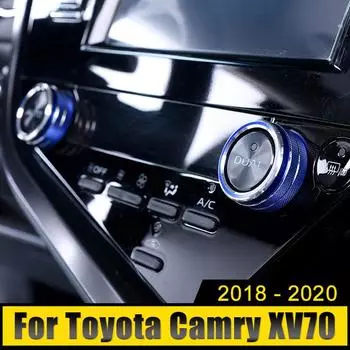Алюминиевая ручка переключателя кондиционера автомобиля, кольца, украшения для интерьера, аксессуары для стайлинга для Toyota Camry XV70 2018 2019 2020