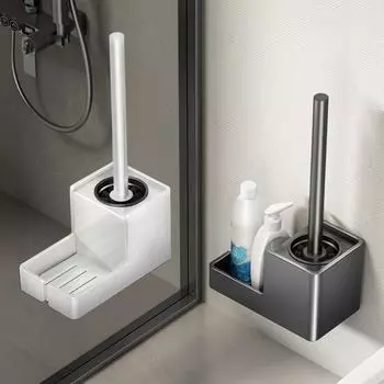 Алюминиевая щетка для унитаза, щетка для чистки унитаза, настенная, напольная, бытовая, чистящая утварь, набор аксессуаров для ванной комнаты чёрный