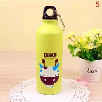 Алюминиевая спортивная бутылка для воды большой емкости, противоударная, мультяшная, корейская версия, детская чашка для воды, подарочная чашка, креативная чашка с животными 5