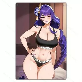 Алюминиевая табличка на тему аниме-красоты, 1 шт., настенная. Украшает дом, спальню, бар, имеет предварительно просверленные отверстия, устойчив к погодным условиям. 20x30cm белый