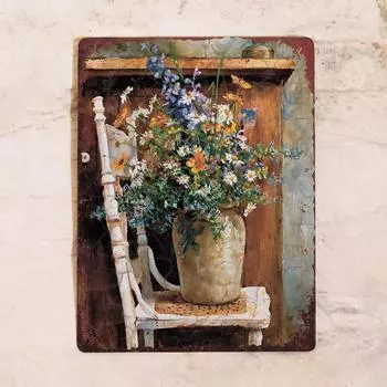 Алюминиевая табличка Полевые цветы, металл, 20x30 см