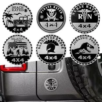 Алюминиевая утка PIRATE JURASSIC Rated 4X4 эмблема автомобиля наклейка на задний багажник