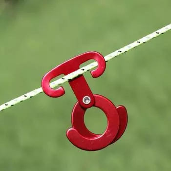 Алюминиевая вешалка для кемпинга на открытом воздухе, аксессуары для палаток, паракордная веревка, пряжка, дорожный комплект, круглая пряжка для выживания синий