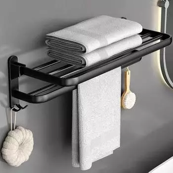 Алюминиевая вешалка для полотенец для ванной комнаты, настенный держатель для полотенец, вешалка-органайзер