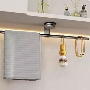 Алюминиевая вешалка для полотенец для ванной комнаты с присоской, съемная вешалка для полотенец без перфорации, прочная съемная вешалка для полотенец для ванной комнаты