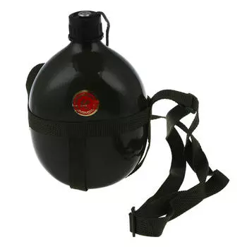 Алюминиевая военная бутылка для воды емкостью 1,5 л с плечевым ремнем Военная армейская столовая 1.5L