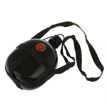 Алюминиевая военная бутылка для воды емкостью 1,5 л с плечевым ремнем Военная армейская столовая 1.5L