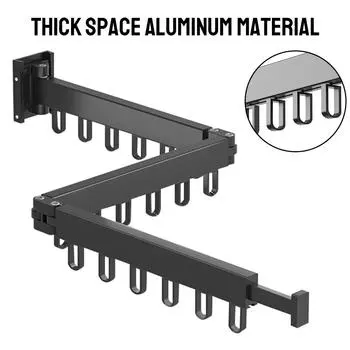 Алюминиевая выдвижная настенная складная вешалка для одежды для использования в помещении и на открытом воздухе, экономящая место, сушилка для одежды