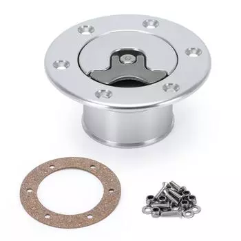 Алюминиевая заготовка Автомобильный топливный элемент / Крышка расширительного бака для скрытого монтажа 6 болтов Зеркальная полировка Внутренний диаметр отверстия 35,5 мм серебряный