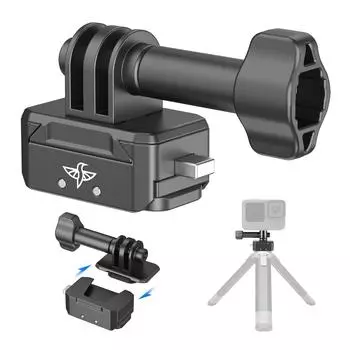 Алюминиевое быстросъемное основание с полезной нагрузкой 2 кг для экшн-камеры с универсальным интерфейсом 1/4 чёрный