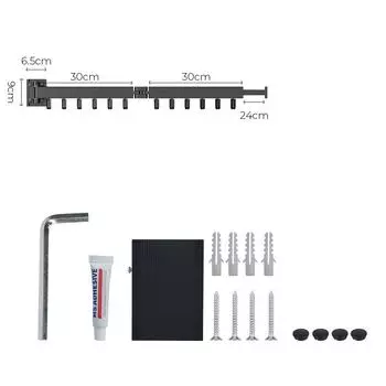 Алюминиевое выдвижное настенное крепление для внутреннего и наружного использования, экономия места, домашняя прачечная, веревка для белья, сушилка для ткани, аксессуары для дома 1 rod