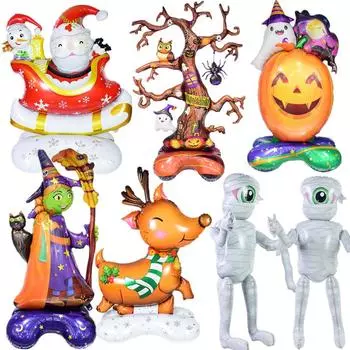 Алюминиевые фольгированные шары на тему Хэллоуина, мультяшная ведьма в форме тыквы, макет торгового центра, праздничное украшение для вечеринки pumpkin