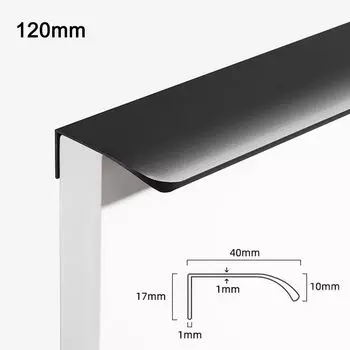 Алюминиевые скрытые ручки-рейлинги, кухонные ручки для ящиков, аксессуары, ручка для шкафа black-120mm