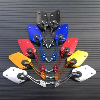 Алюминиевые универсальные зеркала заднего вида для мотоциклов, вращающиеся на 360 градусов, боковые зеркала для мотоциклов, мотоциклов, скутеров, 8/10 мм No Adapdor красный