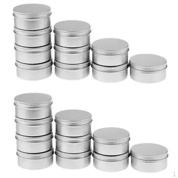 Алюминиевые жестяные банки, косметические металлические банки, пустой контейнер, круглая крышка с завинчивающейся крышкой, маленькая унция