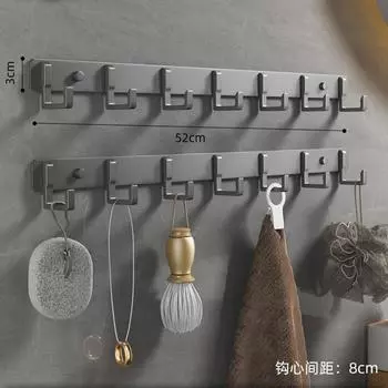 Алюминиевый 3-7 крючков для ванной комнаты, вешалка для полотенец, шляп, пальто, черная настенная вешалка для дома, крючок для одежды, держатель для одежды, органайзер