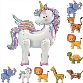 Алюминиевый 4D-воздушный шар с изображением животных джунглей, украшение на детский день рождения, реквизит для фотосъемки, игрушечный воздушный шар