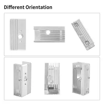 Алюминиевый блок охлаждения, совместимый с экструдером Creality Sprite и Ender S1S1 PRO Vermoon V1V1 серебряный