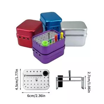 Алюминиевый держатель для эндодонтических файлов для дезинфекции, автоклав, 30 отверстий для боров с резиновой чашей, красочная стоматологическая лаборатория красный