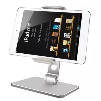 Алюминиевый держатель для планшета для iPad Pro Mini Air 2024 M4 10 11 12,9 13 дюймов iPhone Samsung Galaxy Tab Nexus POS Kindle Аксессуары для крепления на док-станцию для настольного компьютера серебряный