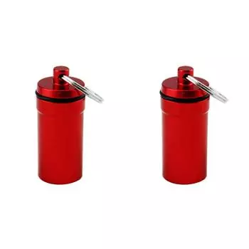Алюминиевый держатель для таблеток Cache Mini Bottle для хранения, водонепроницаемый для велоспорта (красный)