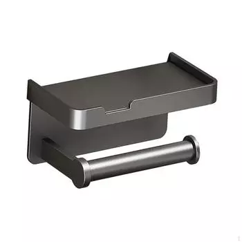 Алюминиевый держатель для туалетной бумаги, вешалка для полотенец в ванной, телефон для хранения чёрный