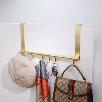 Алюминиевый дверной крючок матовый золотой черный серебристый съемный ряд настенный крючок 6 для ванной комнаты кухни домашний декор металлический держатель для полотенец