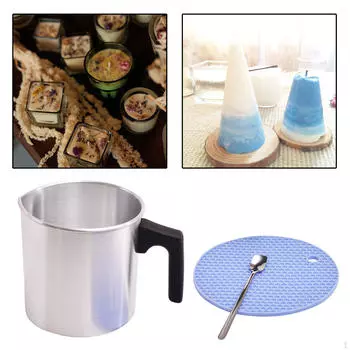 Алюминиевый двойной котел для плавления воска, кувшин для вспенивания свечей, горшок для заливки мыла, эпоксидной смолы