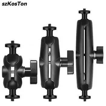 Алюминиевый двойной кронштейн для крепления держателя шаровой головки 1 дюйм для удлинителя камеры велосипеда мотоцикла для GoPro Insta360 Motocycle
