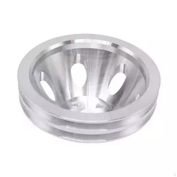 Алюминиевый двухручьевой шкив водяного насоса 5/8 дюйма для моделей 427, 396 и 454 серебряный