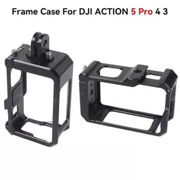 Алюминиевый каркасный чехол для DJI Osmo ACTION 5 Pro 4 3 Металлическая клетка Быстросъемное крепление с Холодным башмаком Полностью защитный каркасный чехол Universal