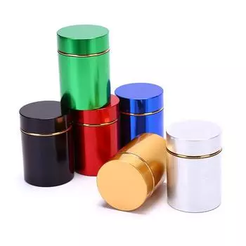 Алюминиевый контейнер для трав на 70 мл, металлические герметичные банки для банок с чаем, коробки золотой