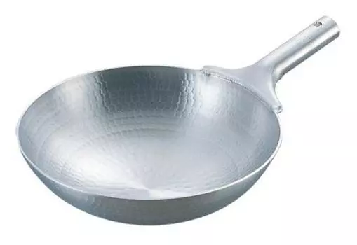 Алюминиевый кованый китайский горшок 27см одноручный серебряный