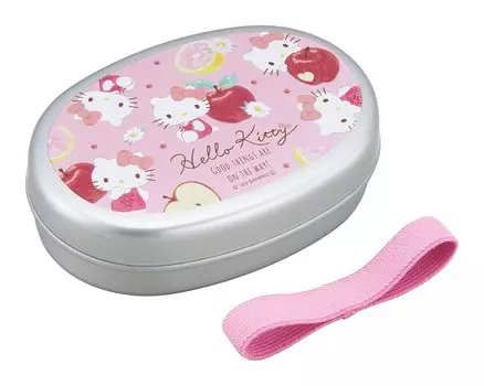 Алюминиевый ланч-бокс OSK Hello Kitty Fruit M Pink с разделителями, сделано в Японии, в комплект входит пояс для ланча, подходит для использования в микроволновой печи, стильный, милый, для девочек и детей розовый