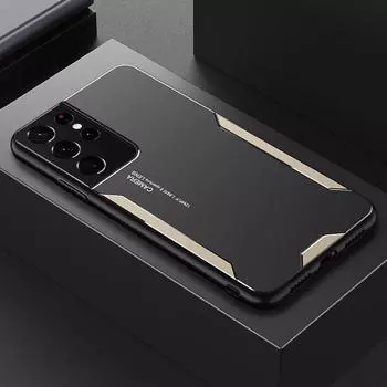 Роскошный алюминиевый матовый металлический панельный чехол для Samsung Galaxy S24 S23 S22 Ultra S21 Plus S20 FE A55 A54 A53 тонкий силиконовый чехол для телефона For Samsung S21FE синий