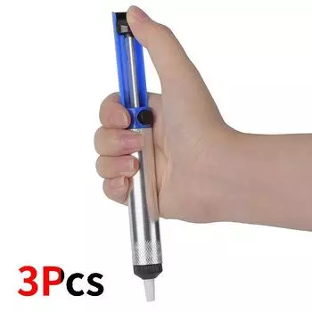 Алюминиевый металлический насос для удаления припоя, отсасывающий пистолет, паяльная присоска, вакуумный паяльник, демонтажный инструмент для ручной сварки 3pcs