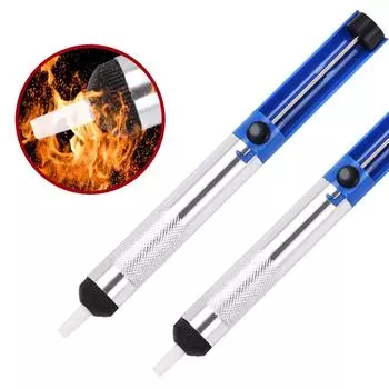 Алюминиевый металлический насос для удаления припоя, всасывающий оловянный присос, ручка для удаления вакуумного паяльника, демонтажный инструмент для ручной сварки, насосный инструмент синий