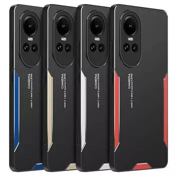 Алюминиевый металлический противоударный чехол для OPPO Reno 10 Pro 5G Reno10, матовый силиконовый чехол с полной защитой, чехол для телефона OPPO A58 A78 4G A98 A97 5G Reno 10 5G серебряный