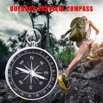 - Алюминиевый мини-компас с брелоком для ключей, карманный компас для выживания на открытом воздухе
