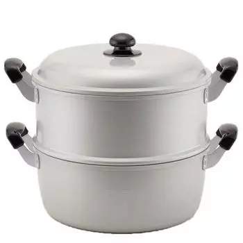 Алюминиевый набор пароварок Hokuriku 30 см, газовая плита, легкая, Yuuge, дорожная, анодированная, сделано в Японии, серебристый [только для] серебряный